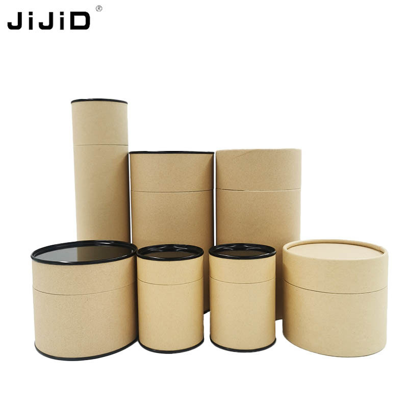 JiJiD Custom Cylindrical Canister Cardboard Cylinder Round Box Paper Tube Packaging Box For Cosmetic Gift