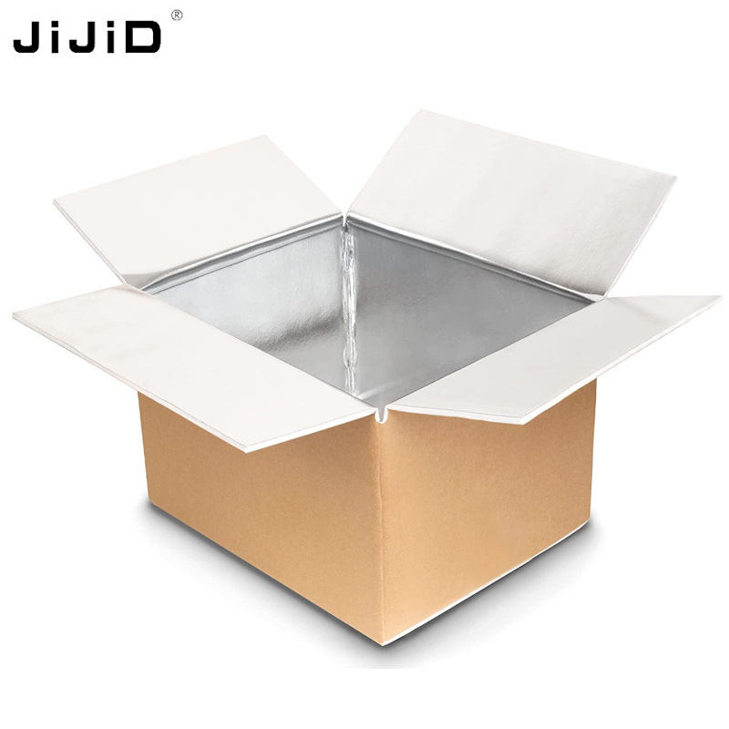 JIJID Cold Chilled Meal Steak Food Corrugated Box Carton Thermal Isolation Liner Insulated Storage box Meat Packaging Boxes