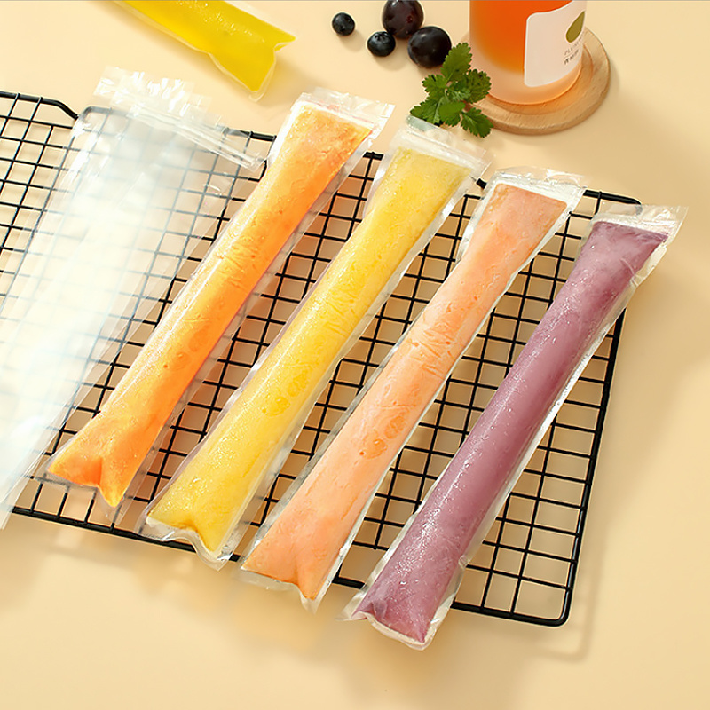 JiJiD Custom Logo Biodegradable Plastic Ice Pop Bags Disposable Plastic Ice Popsicle Packaging Bag Ziplock Pouch Packaging