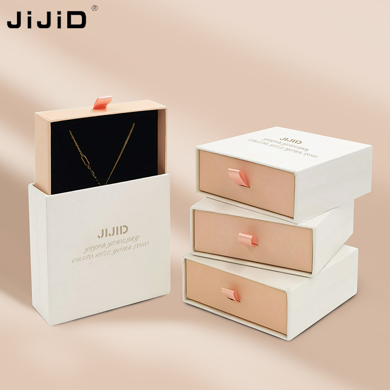 JIJID Custom Small Jewelry Box   Cardboard Ring Drawer Luxury Jewelry Packaging And Bag With Logo Printed