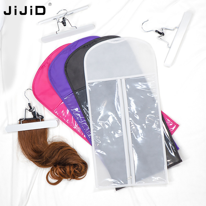 JiJiD Hair Extension Bag Low Moq Customized Logo High Quality Pvc Wig Storage Bag Hair Extensions Packing Bag