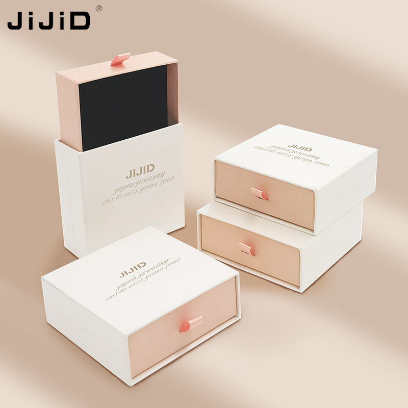 JIJID Custom Small Jewelry Box   Cardboard Ring Drawer Luxury Jewelry Packaging And Bag With Logo Printed