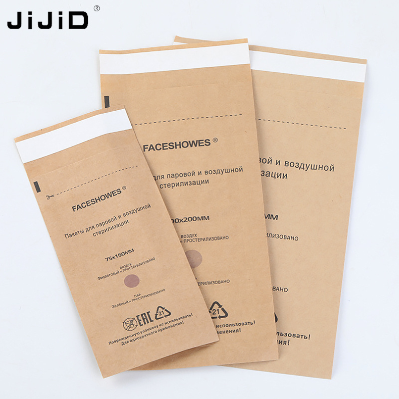 JIJID Valve Bag Nail Beauty Salon Tools 100*200mm Sterilization Bags 100pcs Dry Heat Sterilization Pouch