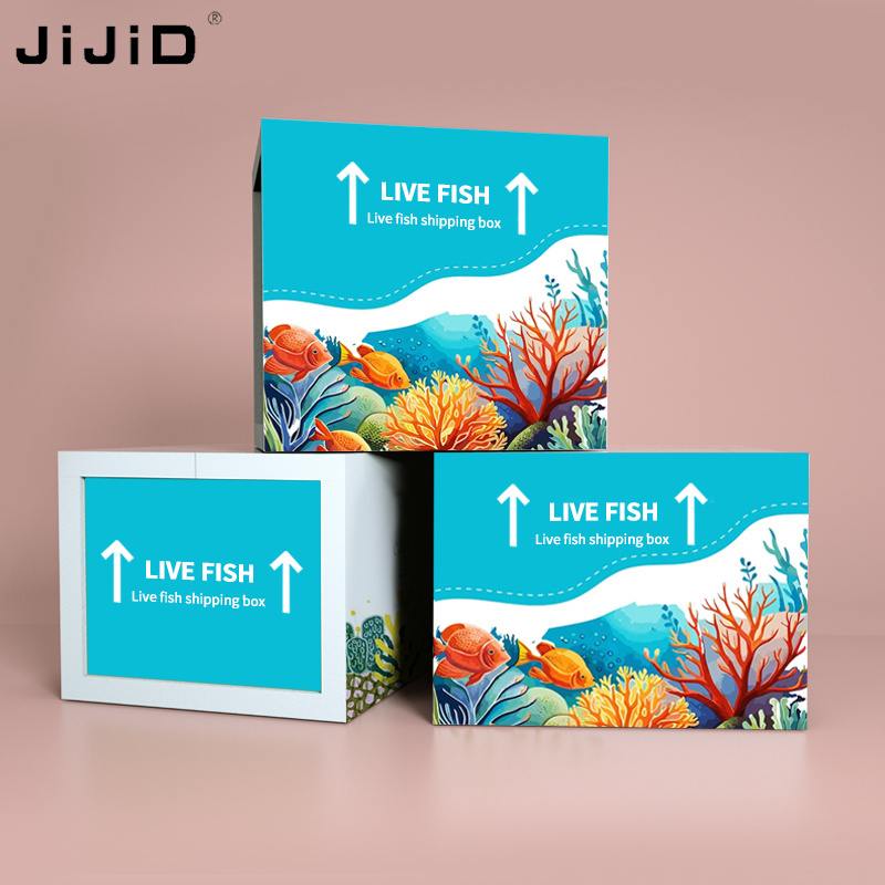 JiJiD Eps Polystyrene Box Frozen Fish Packing Boxes For 9l Styrofoam Cooler Box White Foam live fish Shipping Styrofoam