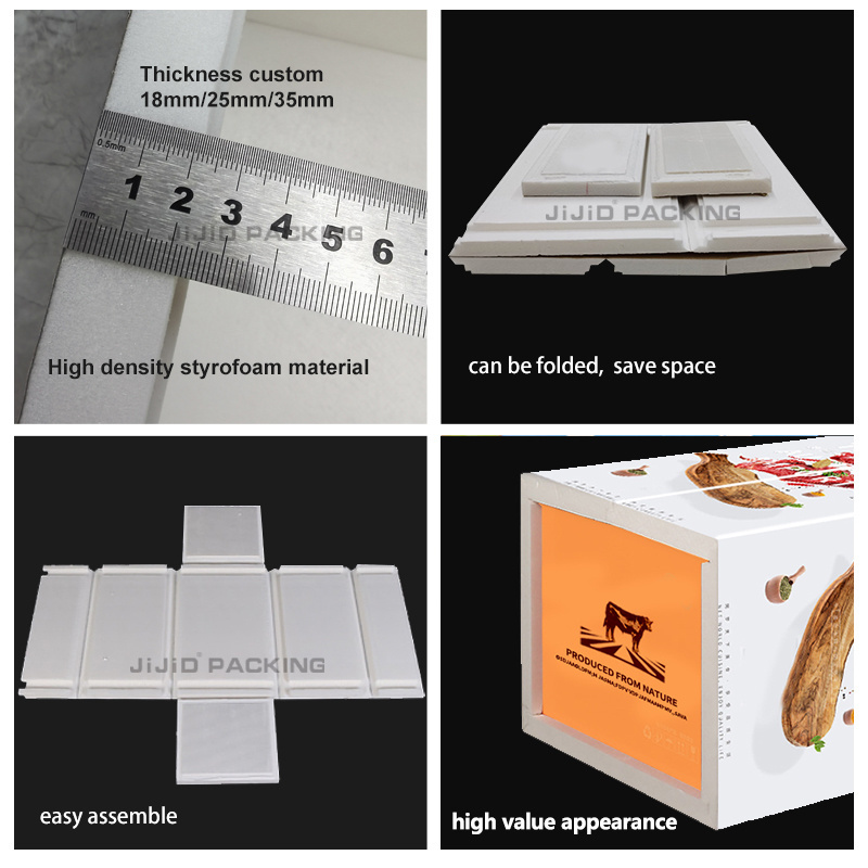 JiJiD Eps Polystyrene Box Frozen Fish Packing Boxes For 9l Styrofoam Cooler Box White Foam live fish Shipping Styrofoam