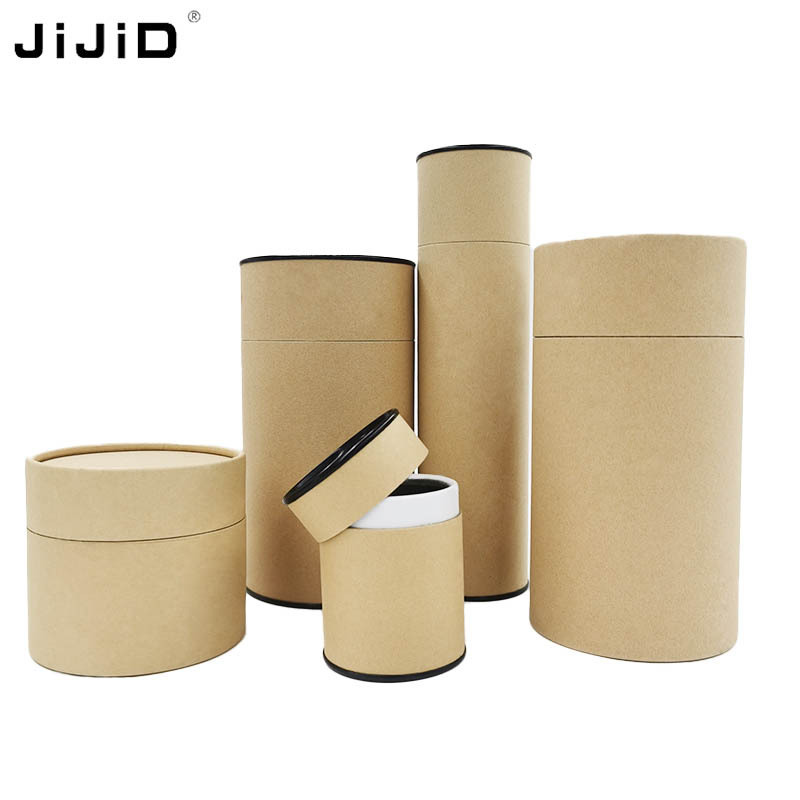 JiJiD Custom Cylindrical Canister Cardboard Cylinder Round Box Paper Tube Packaging Box For Cosmetic Gift