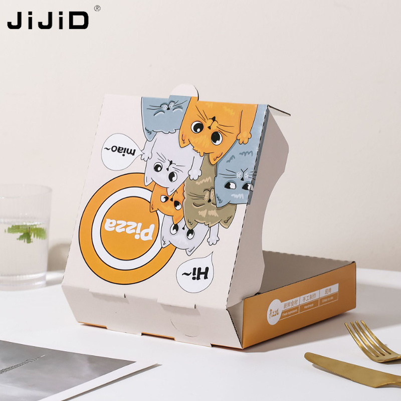 JiJiD Wholesale Kraft Foldable Cardboard Paper Pizza Boxes For Packaging