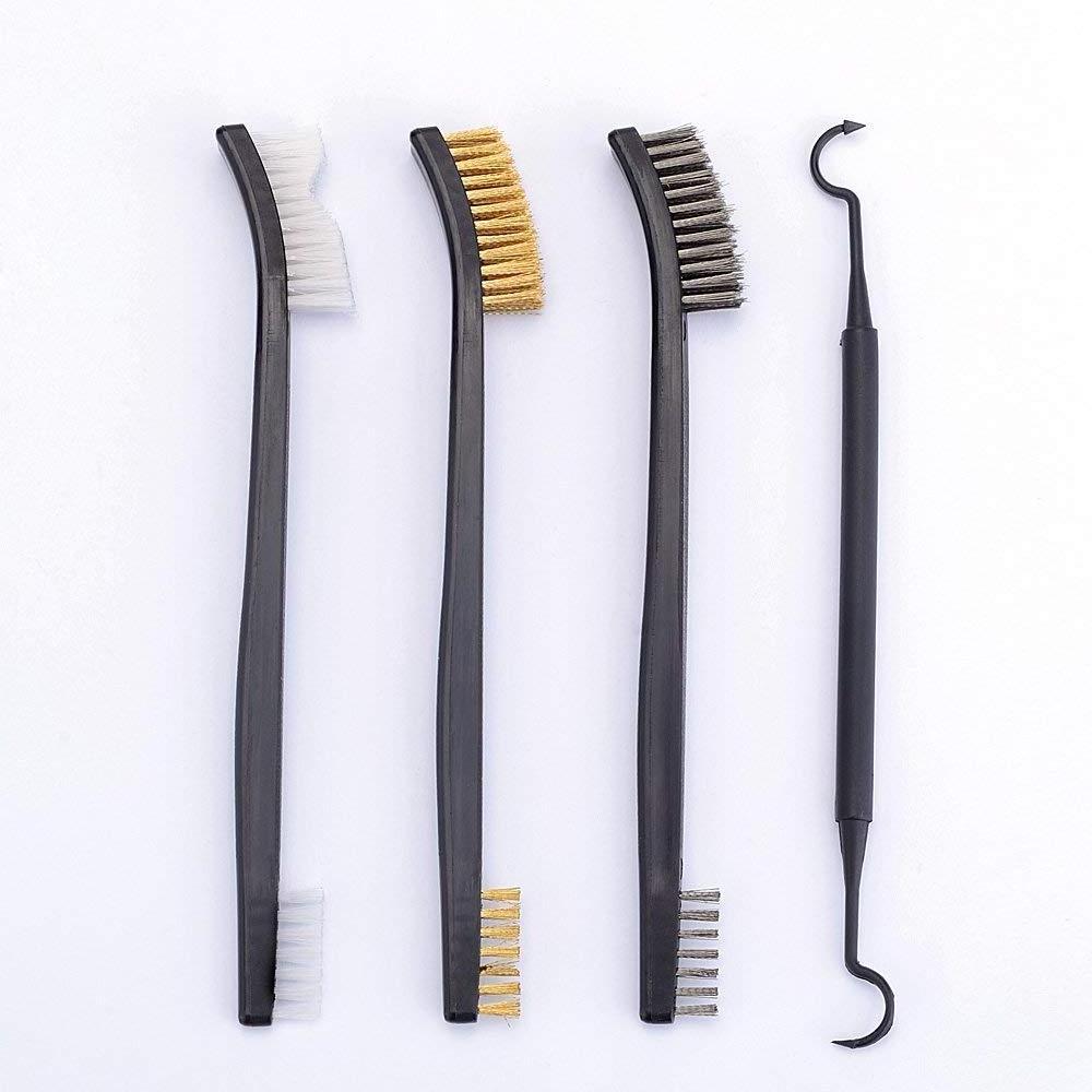 8pc Double End Brass Steel Nylon Bristle Brushes Metal Polymer Picks Gun Cleaning Brush