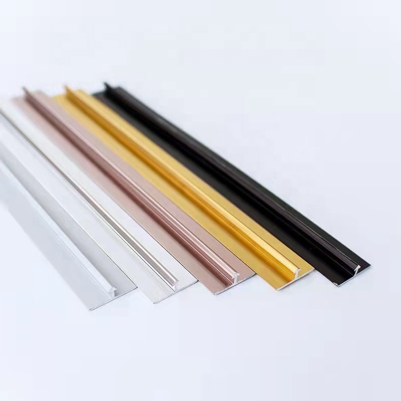 Custom Design panel edge Trim Aluminum T Profile Aluminum 6063 T5  Aluminum Strips For protection wallboard