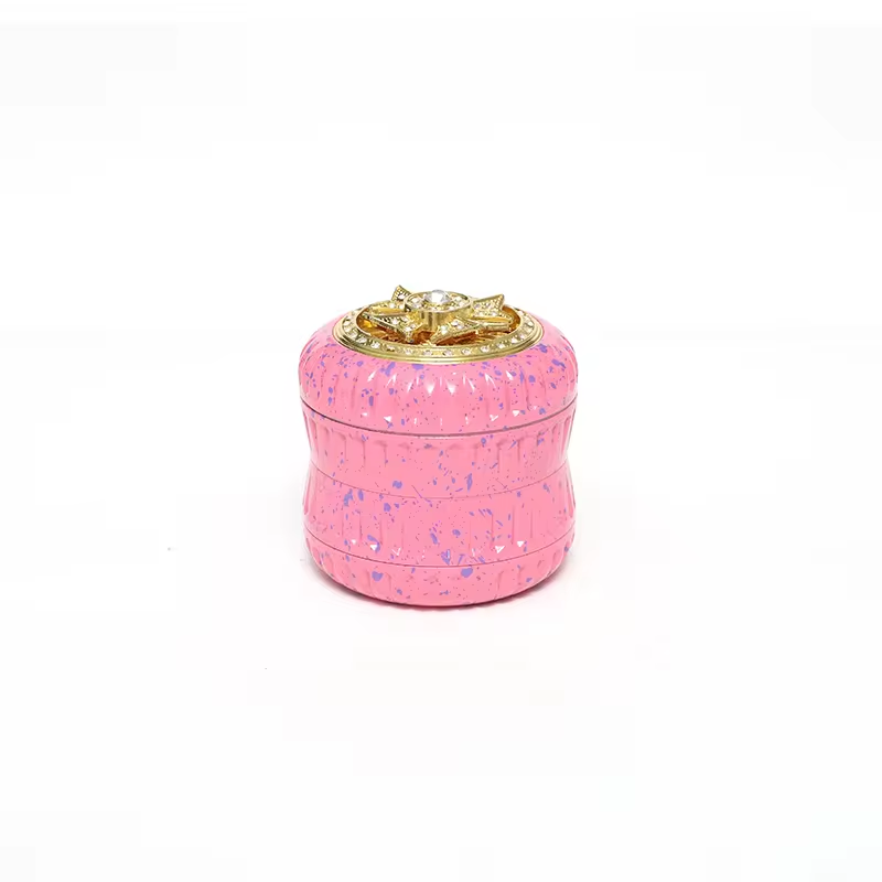 Fashion Design Aluminum Alloy Grinder 63mm 4 Layers Pink Sweet Cute Premium Metal Herb Grinder