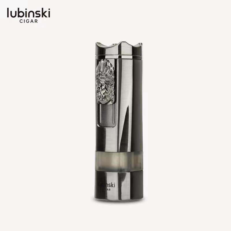 LUBINSKI Multi-function lighter blue flame direct injection lighter with cigarette opener gift box