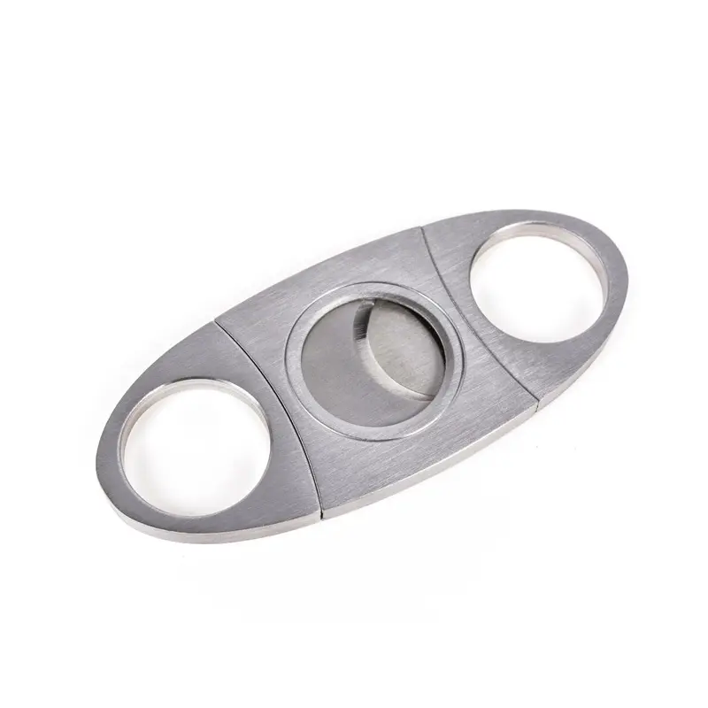 Popular Wholesale Silver Cigar Accessories Double Blade Cigar Scissors Stainless Steel Cigar Cutter