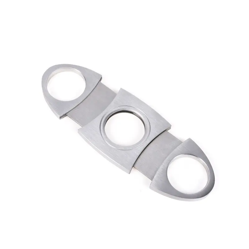 Popular Wholesale Silver Cigar Accessories Double Blade Cigar Scissors Stainless Steel Cigar Cutter