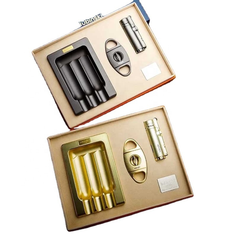 High Quality Cigar Accessories Gift Sets Cigar Cutter Ashtray and Lighter Set Cigar Cutter Luxury Set