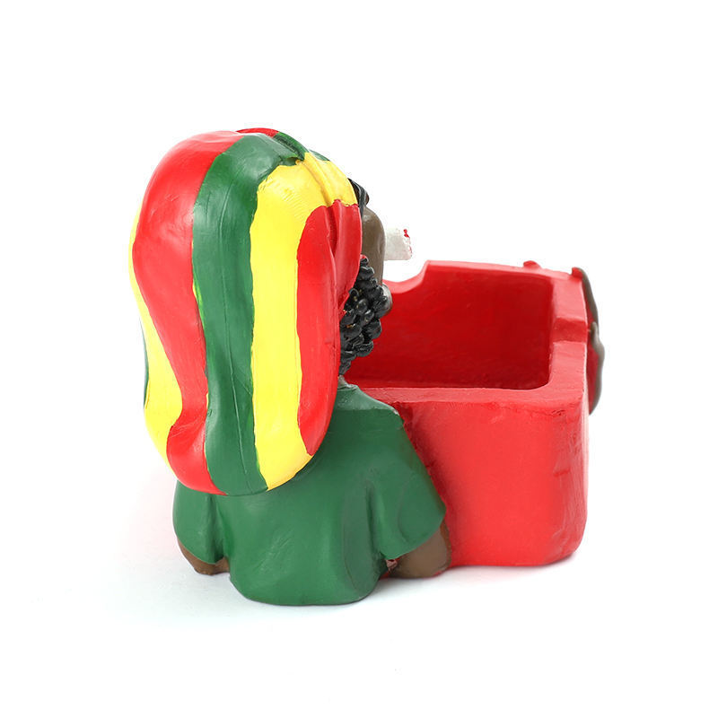 Jamaican Style Cheap Funny Round Resin Cigar Smoking Ashtray Tobacco Cigarette Smoking Portable Ashtrays