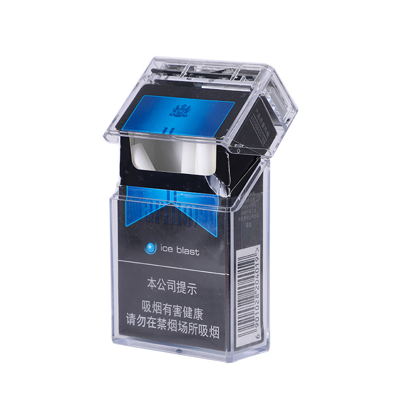 Factory Wholesale Transparent Led Cigarette Case Box with Rechargeable Electric USB Lighter