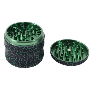 Wholesale crack pattern 4 layers 2.48 inches manual herb grinder for lighters and smoking accessories