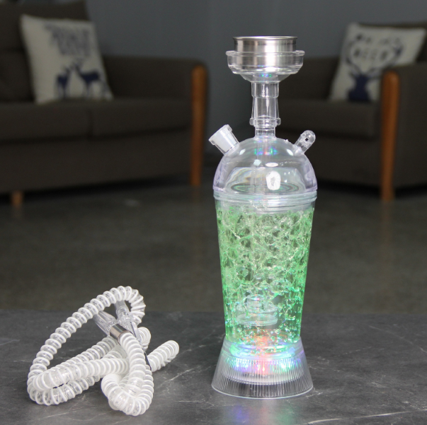 Portable Hookah Acrylic Smoking Shisha Portable Acrylic Hookah with LED Lights Travel Hookah Shisha Nargila