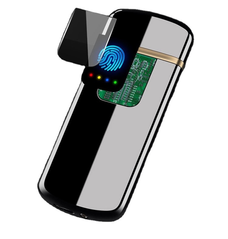 2023 Trendy Manufacture Jiju Custom Logo Lighters With Touch Screen Charging Lighter USB Electric Rechargeable Lighter