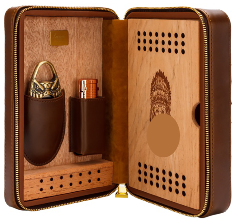 High Quality Convenient Cigar Case Holder with Cigar Lighter and Cutter Combo Set Premium Humidor Cigar Box Set