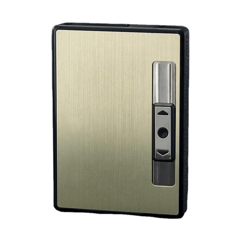 Wholesale Stainless Steel Cigarette Case Cover 5Pcs Capacity Cigarette Box with Lighter USB Rechargeable Cigarette Lighter Case