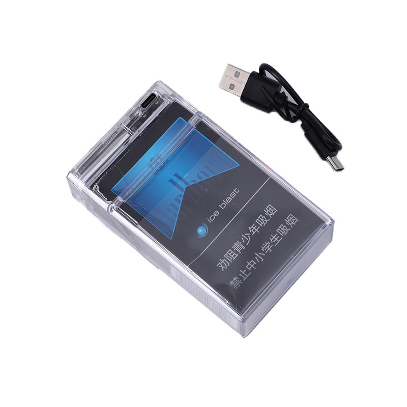 Factory Wholesale Transparent Led Cigarette Case Box with Rechargeable Electric USB Lighter