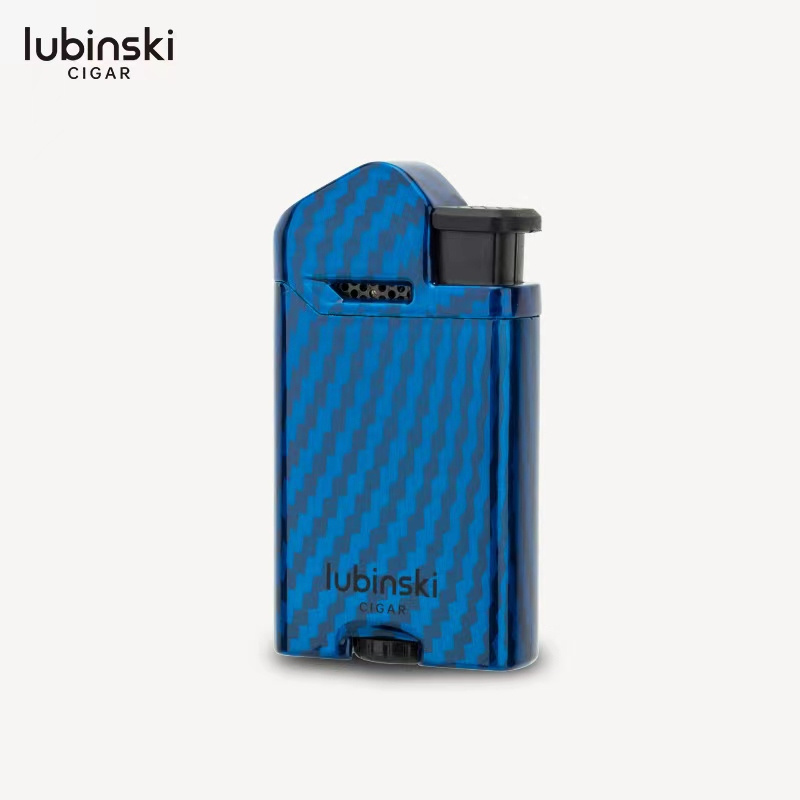 Cigar lighter zinc alloy blue flame single direct impact viewable window portable LUBINSKI lighter