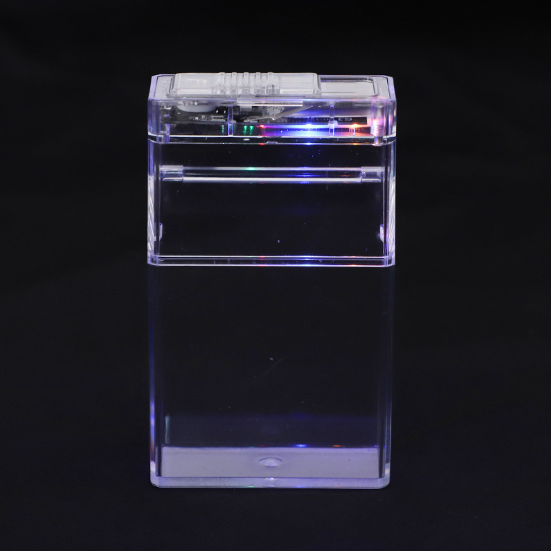 Factory Wholesale Transparent Led Cigarette Case Box with Rechargeable Electric USB Lighter