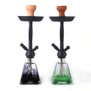 JL-327AH Hot Selling Good Quality Shisha Accessories Glass and Zinc Alloy  Shisha Hookah with Hose Pipe