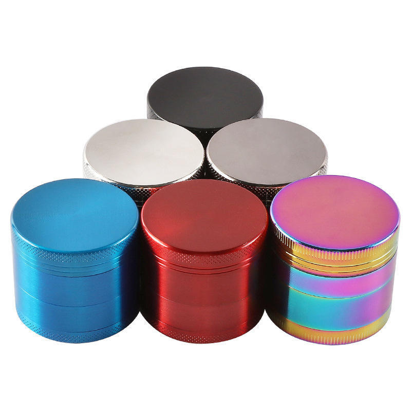 Factory Wholesale High Quality 4Layers Colorful 55MM Logo Customized Metal Zinc Alloy Herb Grinder