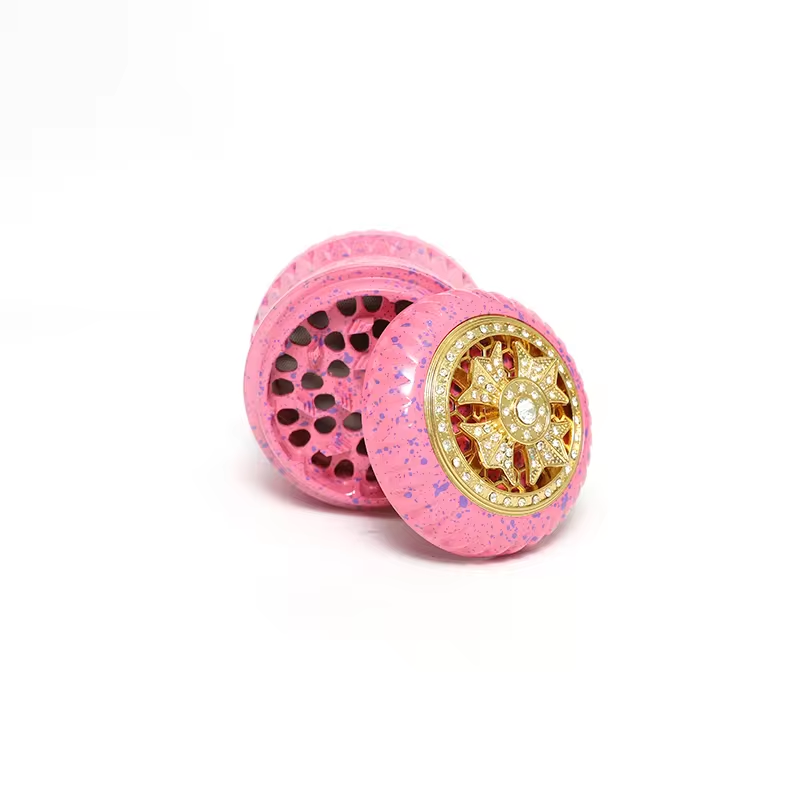 Fashion Design Aluminum Alloy Grinder 63mm 4 Layers Pink Sweet Cute Premium Metal Herb Grinder