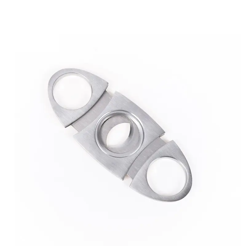 Popular Wholesale Silver Cigar Accessories Double Blade Cigar Scissors Stainless Steel Cigar Cutter