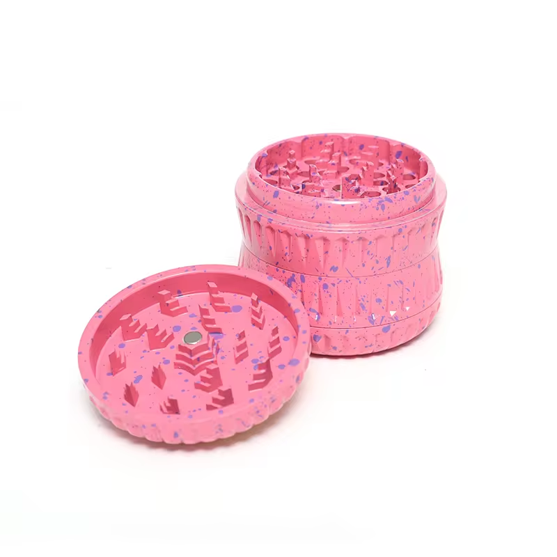 Fashion Design Aluminum Alloy Grinder 63mm 4 Layers Pink Sweet Cute Premium Metal Herb Grinder