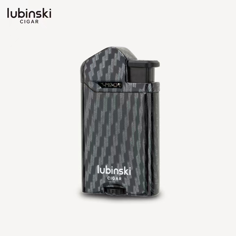 Cigar lighter zinc alloy blue flame single direct impact viewable window portable LUBINSKI lighter