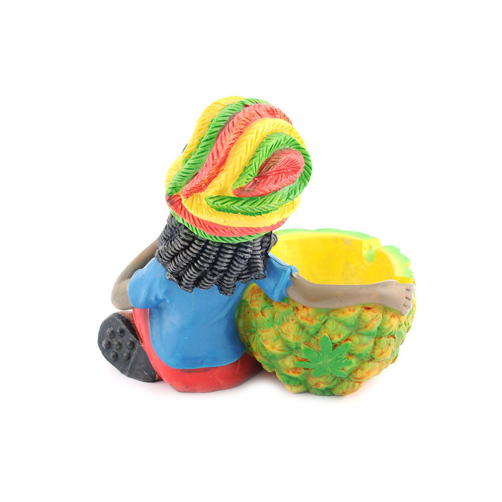 Wholesale Manually Custom Factory Pineapple Jamaican Style Rasta Ashtray Resin Ashtray For Home Decoration Cigar Tobacco Ashtray