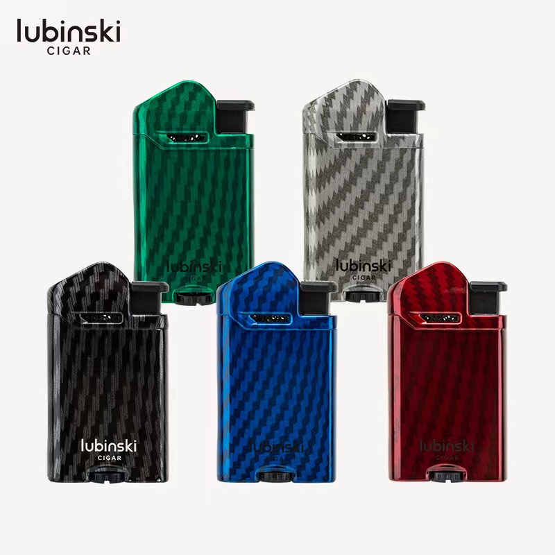 Cigar lighter zinc alloy blue flame single direct impact viewable window portable LUBINSKI lighter