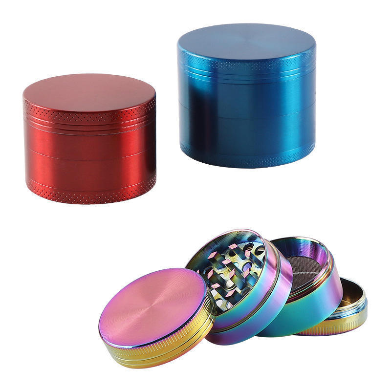 Factory Wholesale High Quality 4Layers Colorful 55MM Logo Customized Metal Zinc Alloy Herb Grinder