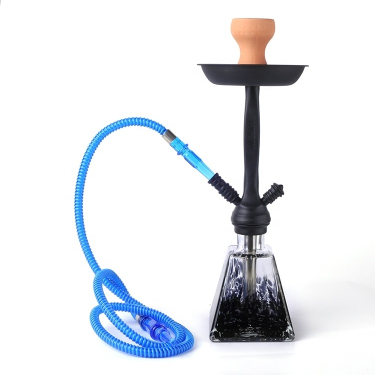 JL-327AH Hot Selling Good Quality Shisha Accessories Glass and Zinc Alloy  Shisha Hookah with Hose Pipe