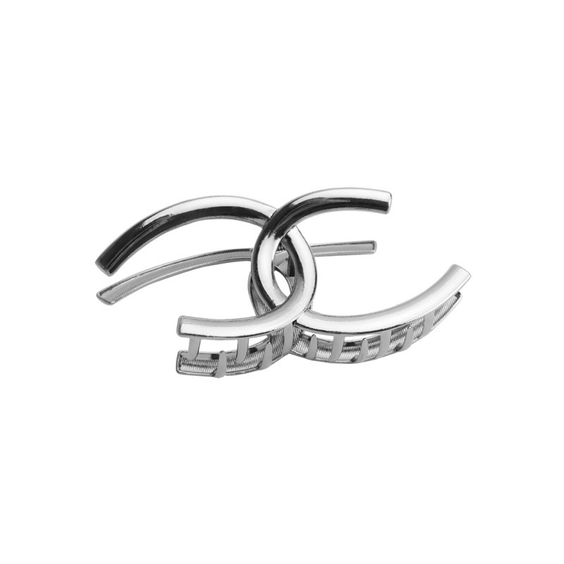 Inspired Design CC Hairpin Silver Lettering Metal Hair Clip Charming Temperament  Handmade Women's headband