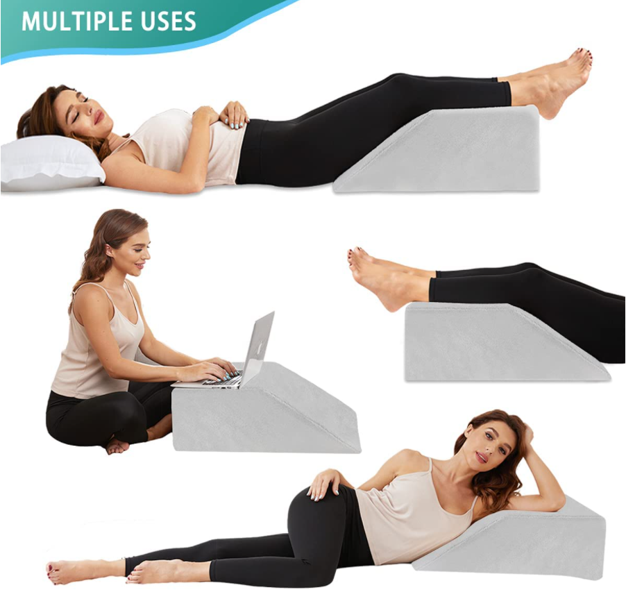 Wedge Pillow for Leg & Back Support and Pregnancy  Relieves Knee Hip and Lower Back Pain