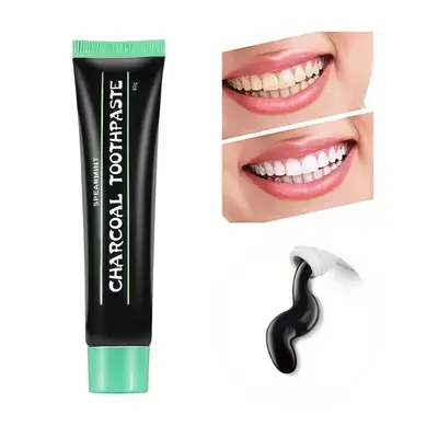 Brightsmile Whitening Cool Mint Toothpaste for Bad Breath Fluoride-Free Activated Charcoal Organic Coconut Oil Black Toothpaste