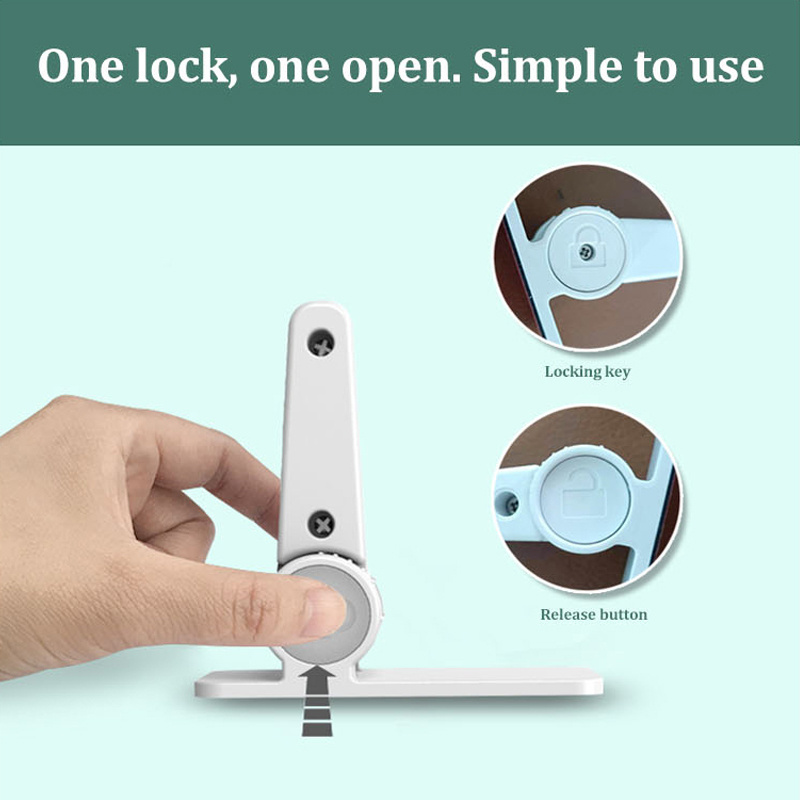 2023 Child Safety Locks-No Tools or Drilling Strong Adhesive  Latches Door Lever Lock