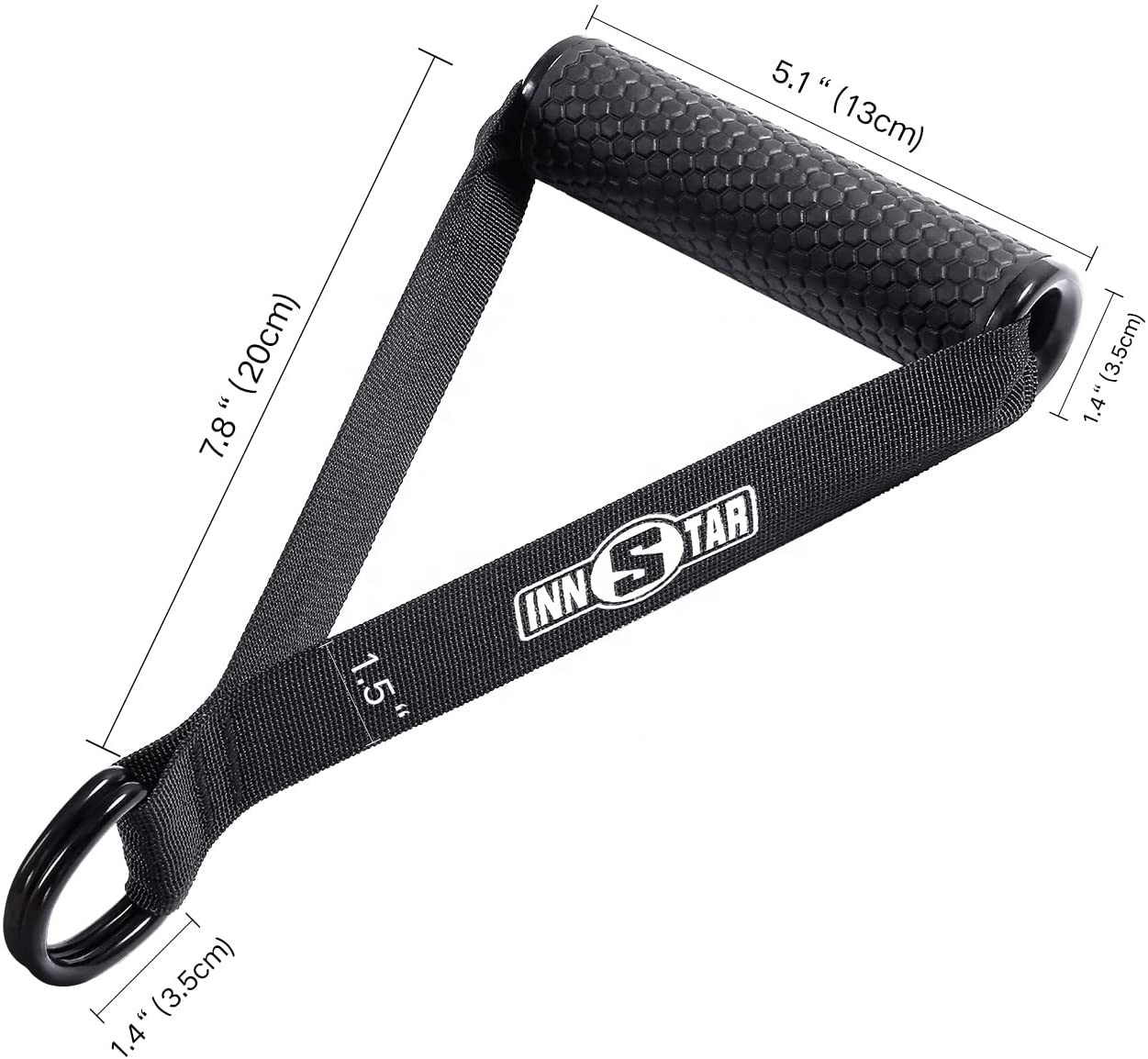 INNSTAR Ultra Heavy Duty Resistance Bands Exercise Hand Grips with Big D-Ring Strong Clips Compatible for Home Gym Pulley System