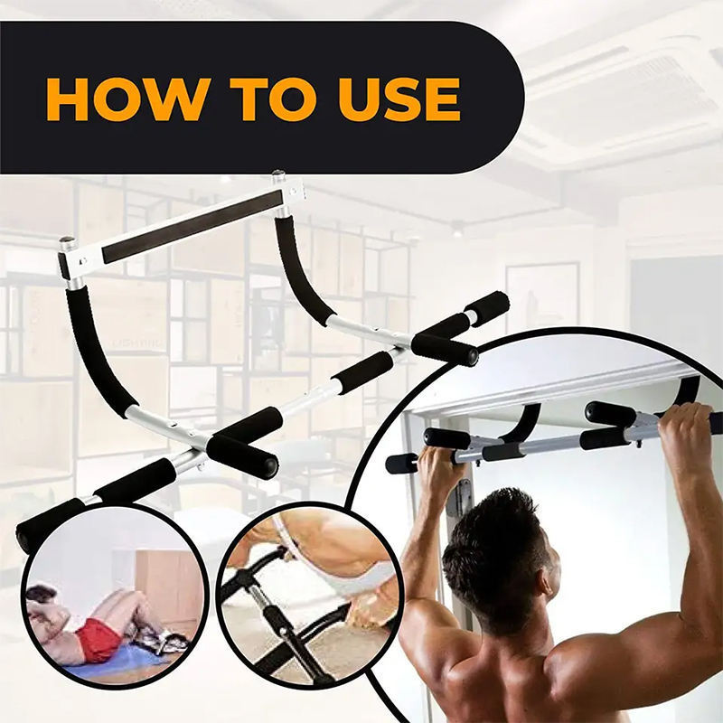 Innstar Gym Strength Training Horizontal Pull-Up Bars Steel for Home Exercises Wall Mounted Pull Up Bar Chin Up Bar