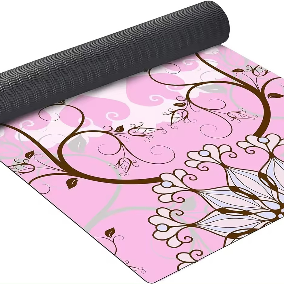 JIKE Suede TPE Yoga Mat Eco Friendly Non Slip Yoga Mats,6MM Exercise & Workout Mat for Yoga, Pilates and Fitness