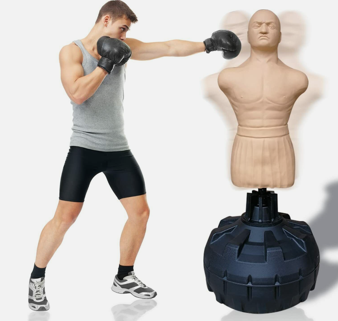 JIKE sports Men's Boxing Doll  Adjustable from 160-190 cm, Punching Bag in the Shape of a Man, Boxing Doll