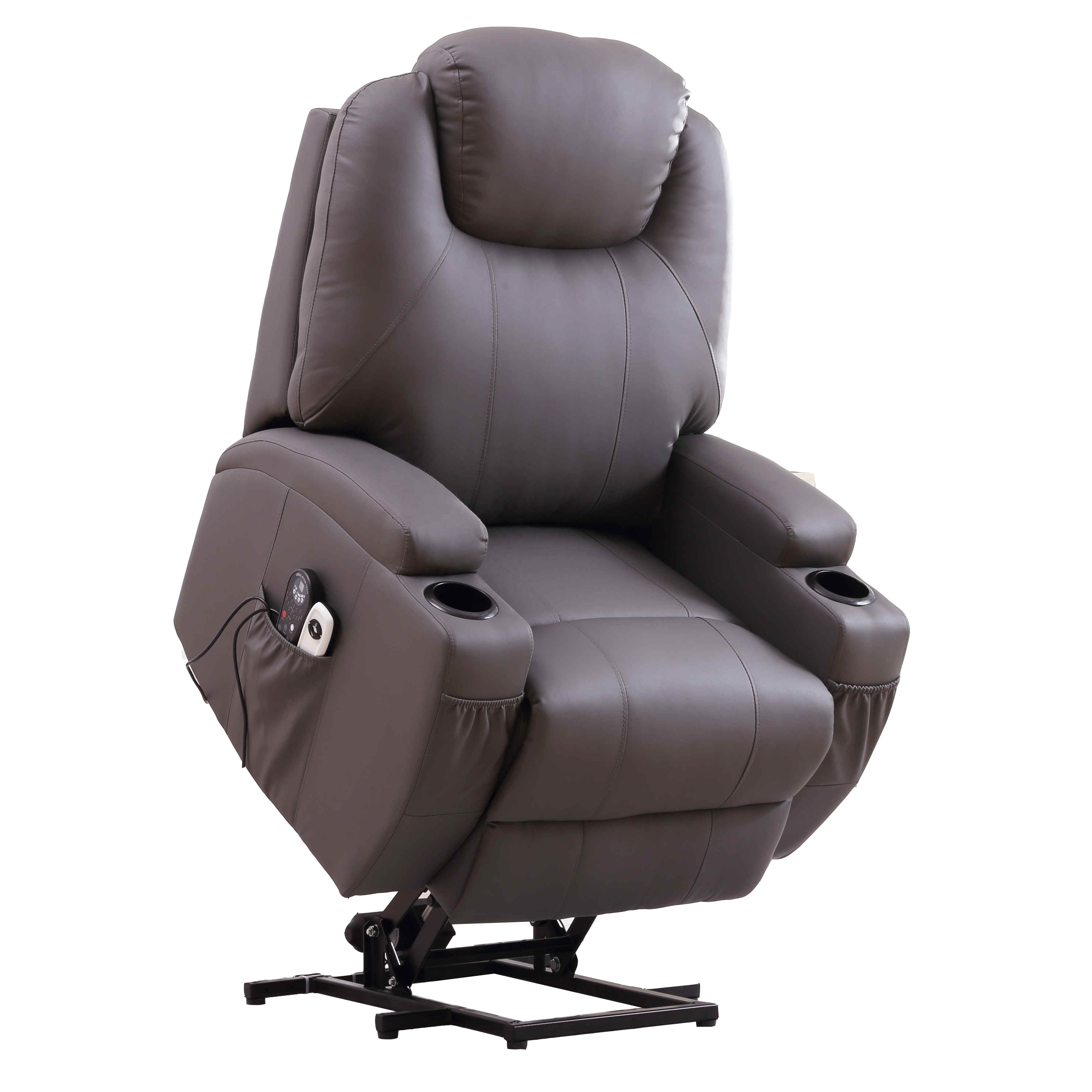 GEEKSOFA Hot Sale Vibration Massage Leather Power Lift Chair Recliner With OKIN Single Motor For Medical Disabled