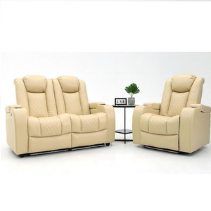 Geeksofa 2+1 Commercial Furniture Custom Massage Leather Theater Seating Seats With LED Light And Cup Holders For Living Room