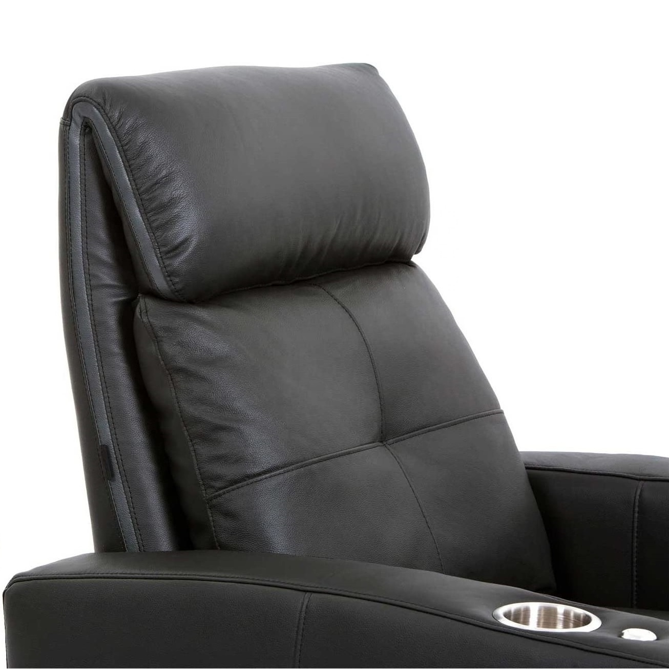 Geeksofa Luxury Style Electric Motion Recliner LoveSeat Faux Leather Home Theater Sofa Sets Black With Massage LED Lights