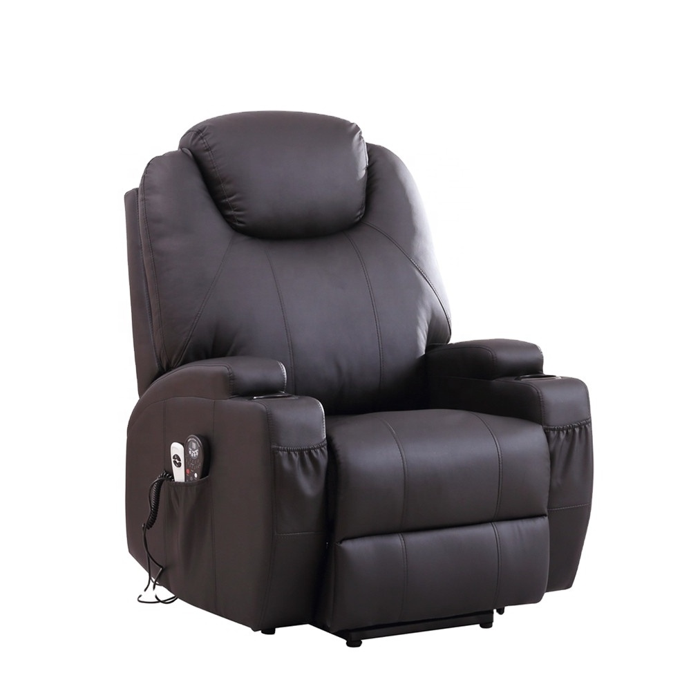 GEEKSOFA Hot Sale Vibration Massage Leather Power Lift Chair Recliner With OKIN Single Motor For Medical Disabled